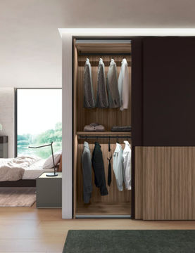 LEWITT - Melamine-faced chipboard wardrobe with sliding doors with drawers by Febal Casa - view 3